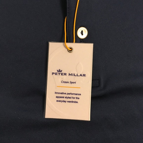 Peter Millar Men's Golf Polo Long Sleeve Size L Blue Activewear NWT - Picture 7 of 9